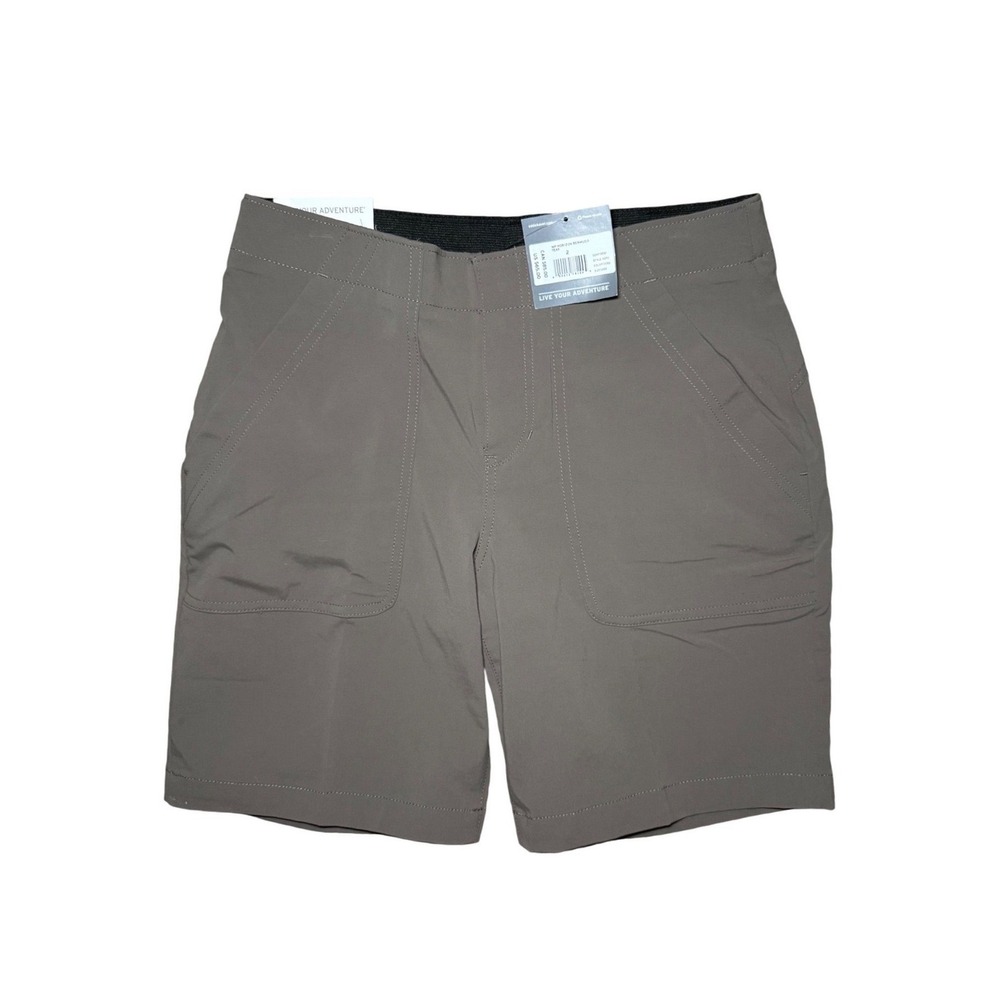 Eddie Bauer Bermuda High Rise Hiking Shorts Women Size 2P Brown NWT - Picture 1 of 9